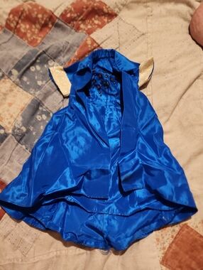 Vintage 1960s Handmade Barbie Blue Evening Party Dress And Jacket